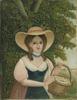 Картины - Анри Руссо. Женский портрет. Портрет женщины с корзинкой яиц