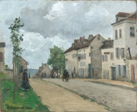 Картины - Камиль Писсарро.Улица Жисор в Понтуазе, 1868. Берег Уазы