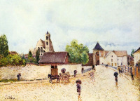 Картины - Альфред Сислей. Дождь в Море-сюр-Луэне.  1887-1888
