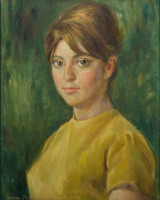 Картины - Нора Хейзен. Портрет Дейлы Хейнс в жёлтом