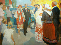 Картины - Леонтий Коштелянчук. Деревенская свадьба