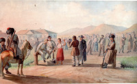 Картины - Картини художника Юзефа Беркмана (1838-1919)- присвячені польським повстанцям 1863 р. на засланні у Сибіру. Засланці на етапі. Папір,акварель.