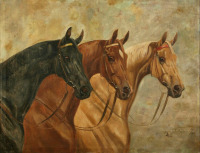 Картины - Вильгельм Вестероп. Конный портрет. Три лошади