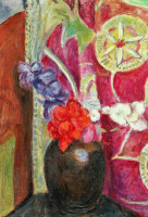 Картины - Ванесса Белл. Красные и голубые цветы