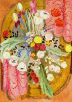 Картины - Ванесса Белл. Рисунок для рукоделия с букетом цветов