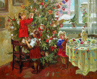 Картины - Елена Хмелёва. Рождественская ёлка