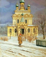 Картины - Ольга Александровна. Зимний день в деревне