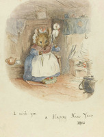 Картины - Беатрикс Портер. С Новым 1900 Годом. Мышка-рукодельница