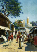 Картины - Рихард Зоммер. Рынок в Самарканде