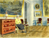 Картины - Александр Бенуа. Анна Бенуа в Гатчинском дворце