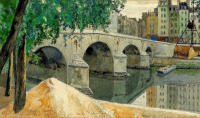 Картины - Александр Бенуа. Мост Марии в Париже