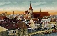 Калининград - Кёнигсберг. Вид на Кафедральный собор со стороны биржи. 1900 год.