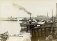 Советск - Тильзит. Порт и вид на старый понтонный мост через Мемель.