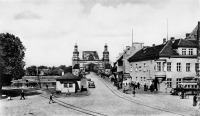 Советск - Тильзит. Флетхерплатц (Fletcherplatz) и мост Королевы Луизы с пограничным контролем на Восточно-Прусской стороне.