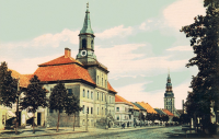 Советск - Tilsit, Deutsche Str. mit Rathaus, Blick nach Osten