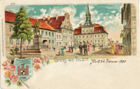 Советск - Tilsit, Schenkendorfplatz mit Denkmal und Rathaus