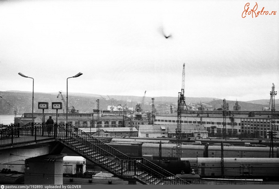 Мурманск - Панорама порта от железнодорожного вокзала 1975, Россия, Мурманская область, Мурманск