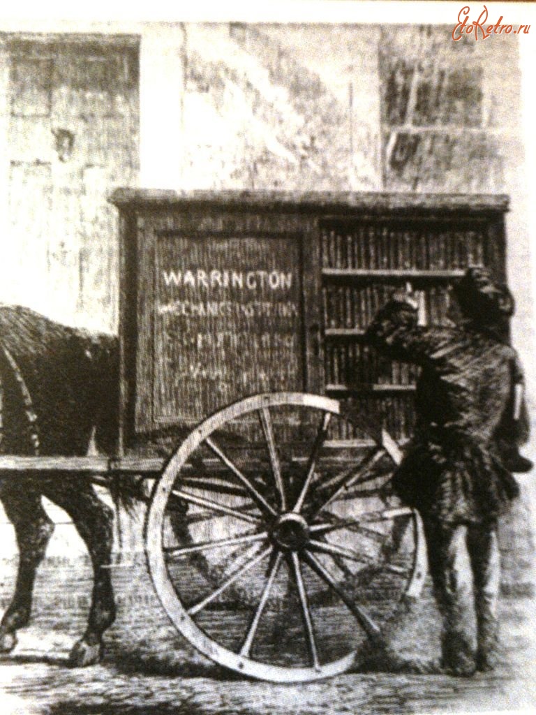Разное - Бібліотеки.  Одна з найбільш ранніх мобільних бібліотек, бібліотека Механізму Уоррінгтона, Лондон.