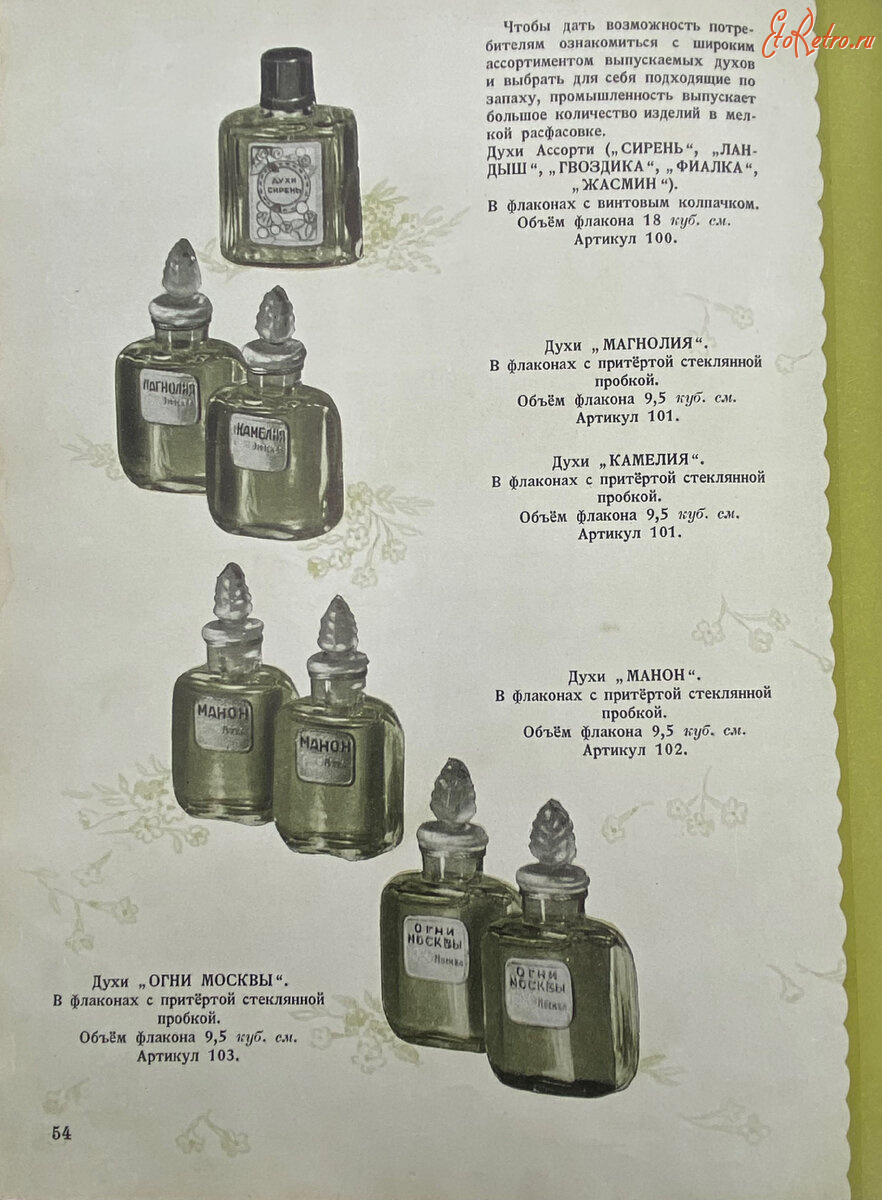 Разное - Советские духи из каталога 1953 года