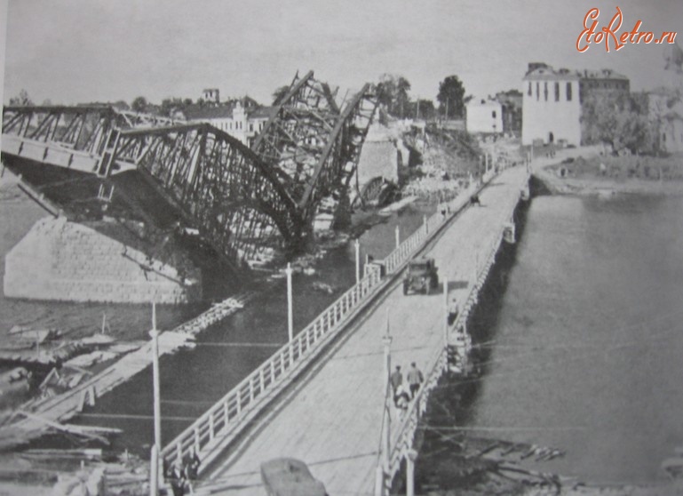 Псков - Временный мост через Великую. 1946 год