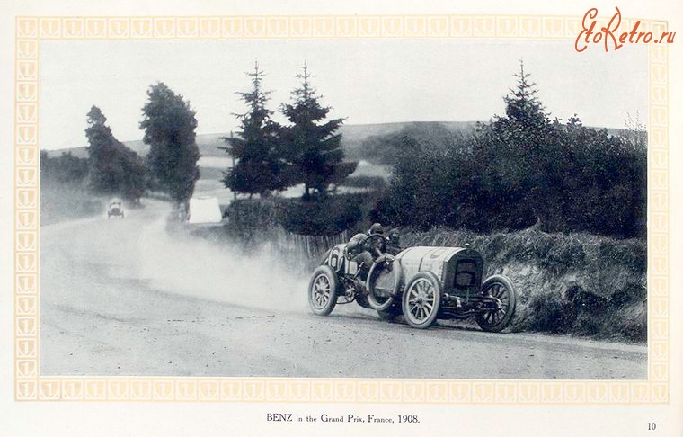 Ретро автомобили - Автомобили Бенц на Гран-При во Франции, 1908