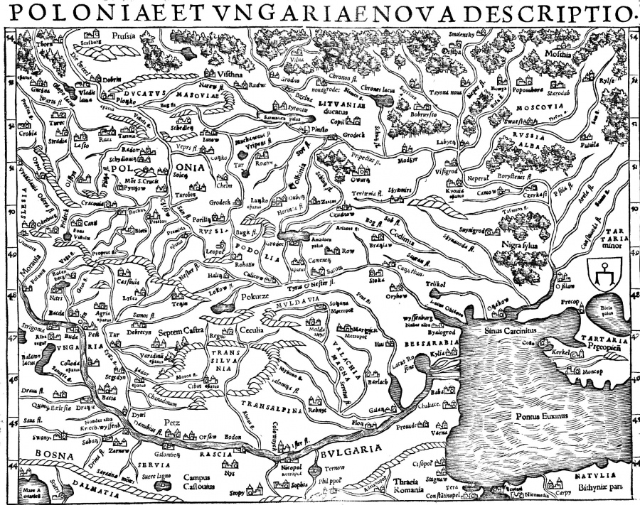Житомир - Житомир ( Szytomirs ) и Киев ( Кюи )  карта Poloniae