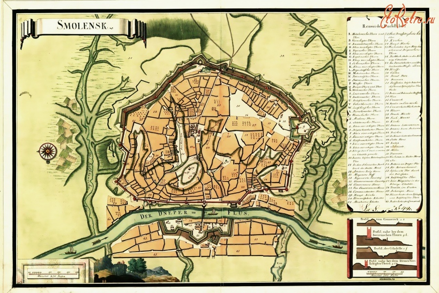 Смоленск - План Смоленской крепости, 1750 год