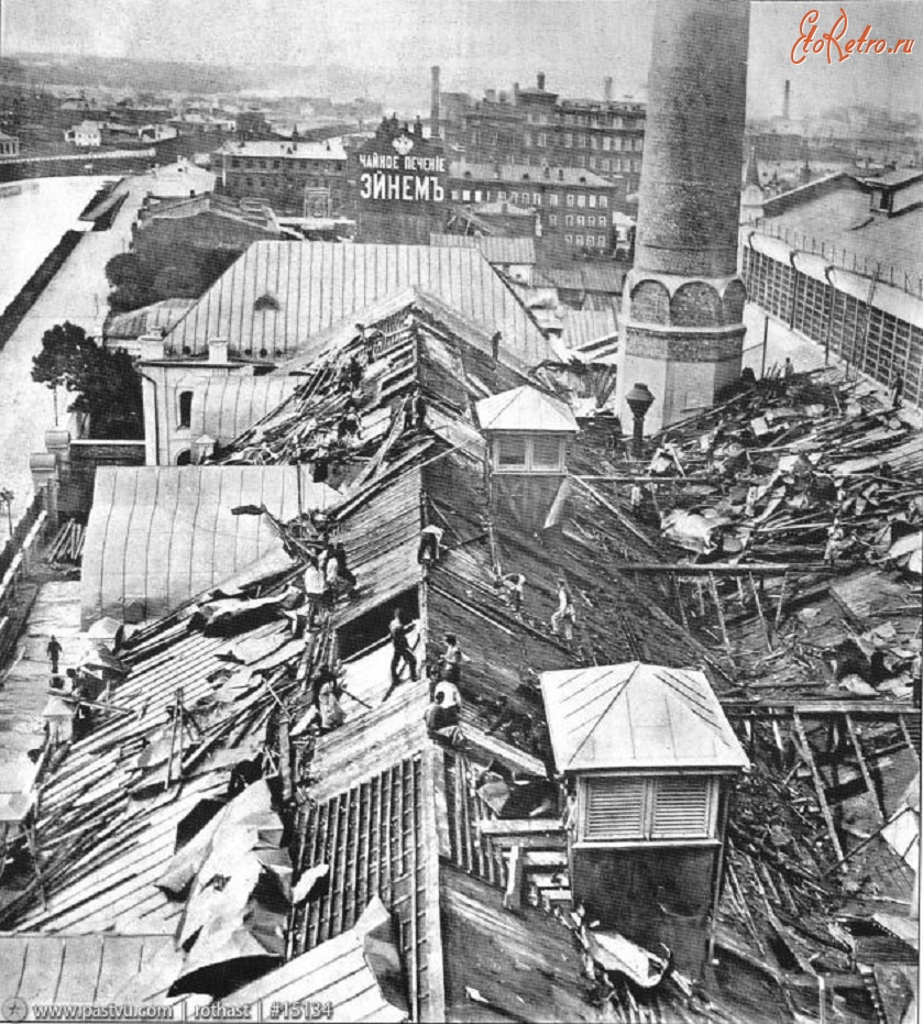 Москва - После пожара на московской электрической станции 1910, Россия, Москва,