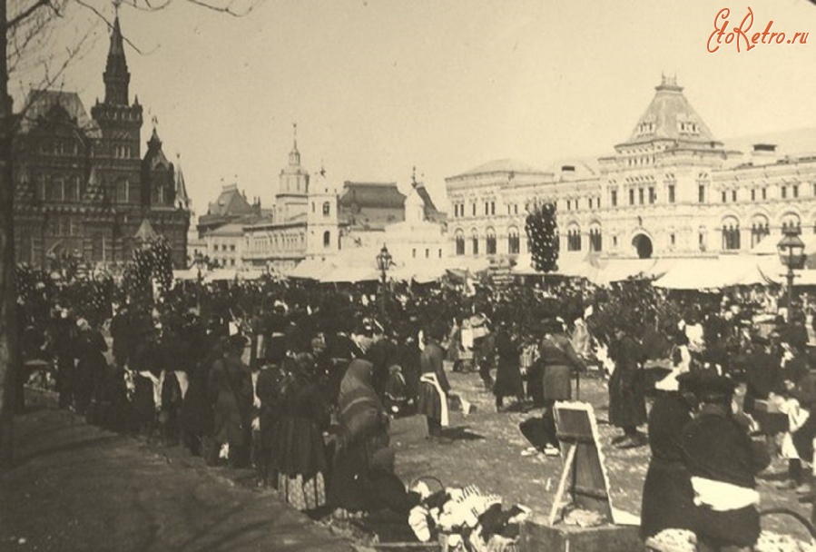 Москва - Торговля на Красной площади.1890 год.