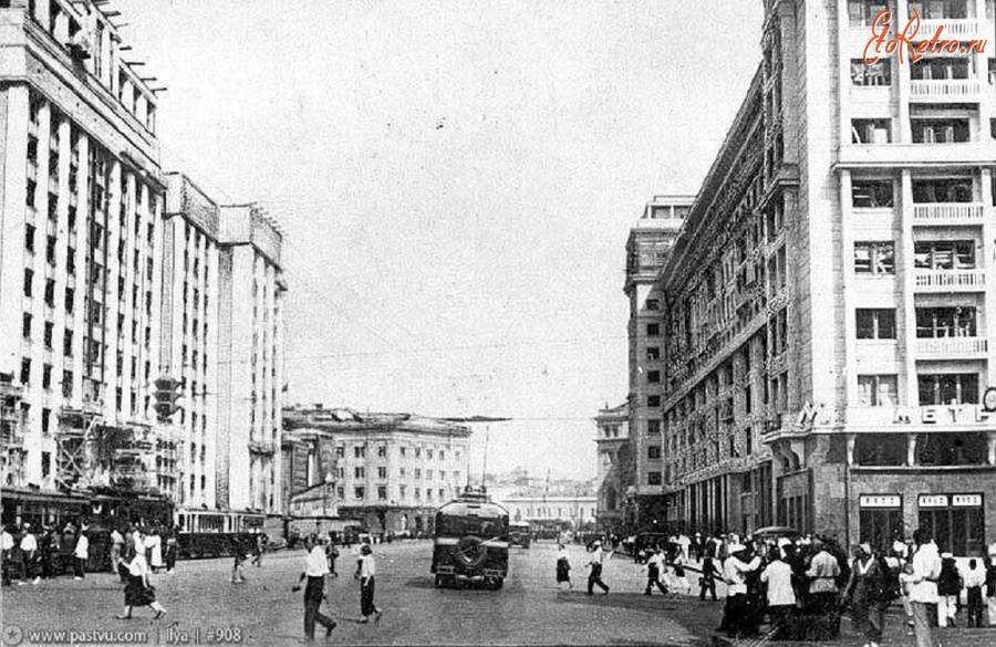 Москва - Улица Охотный ряд 1935, Россия, Москва,