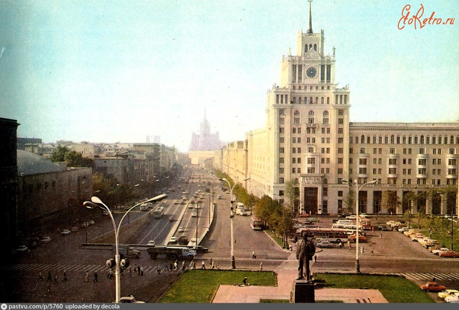 Москва - Вид на площадь Маяковского и Садовое кольцо 1973—1979, Россия, Москва,