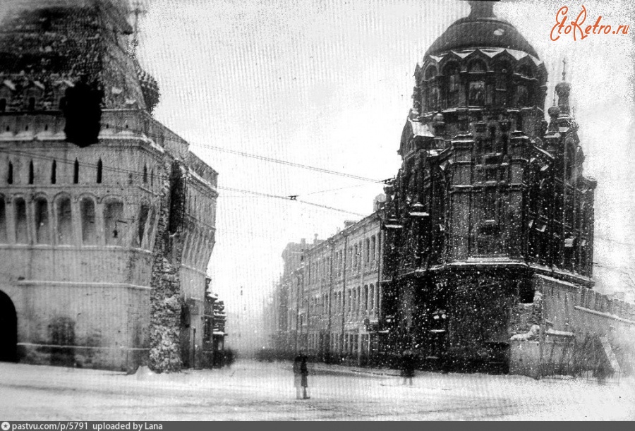 Москва - Снесённые Владимирские ворота на Лубянской площади 1934, Россия, Москва,