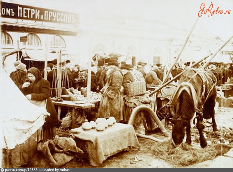 Москва - Торговля на Москворецкой набережной 1911, Россия, Москва,