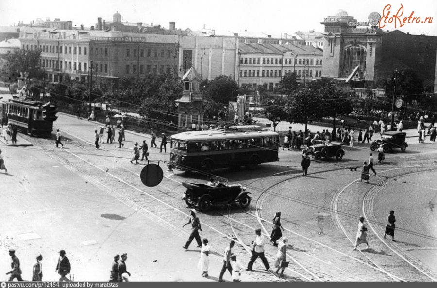 Москва - Площадь Маяковского. Трамвай и троллейбус 1936, Россия, Москва,