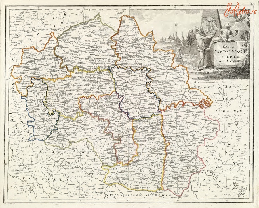 Москва - Старая карта Москвы и окрестностей - 1800 год