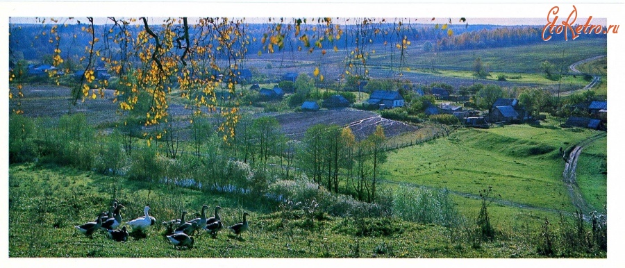 Тульская область - Вид на село Страхово и реку Скнижка.