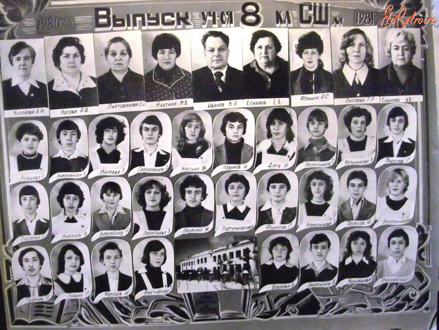 Болохово - 8-ой класс школы №2 в 1981 году