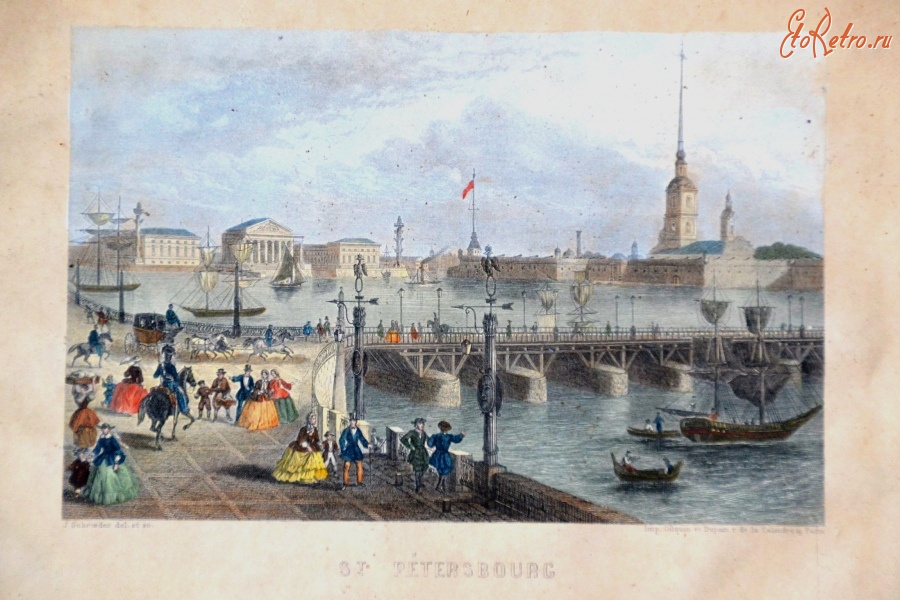 Санкт-Петербург - Вид с Невы на Петропавловскую крепость