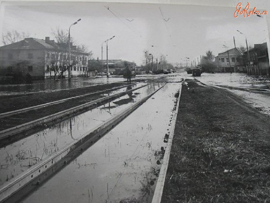 Ижевск - Потоп 1979 года, ул К.Маркса около трамвайного депо