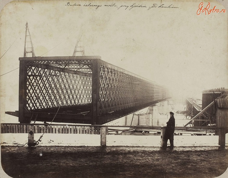 Польша - Construction of Kierbed? Bridge in Warsaw. Польша,  Мазовецкое воеводство,  Варшава