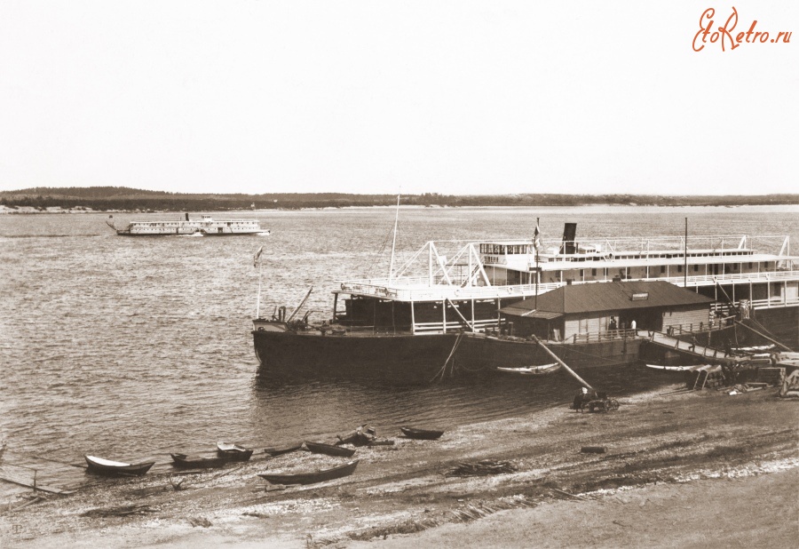 Чебоксары - Пароход у пристани. 1903 год