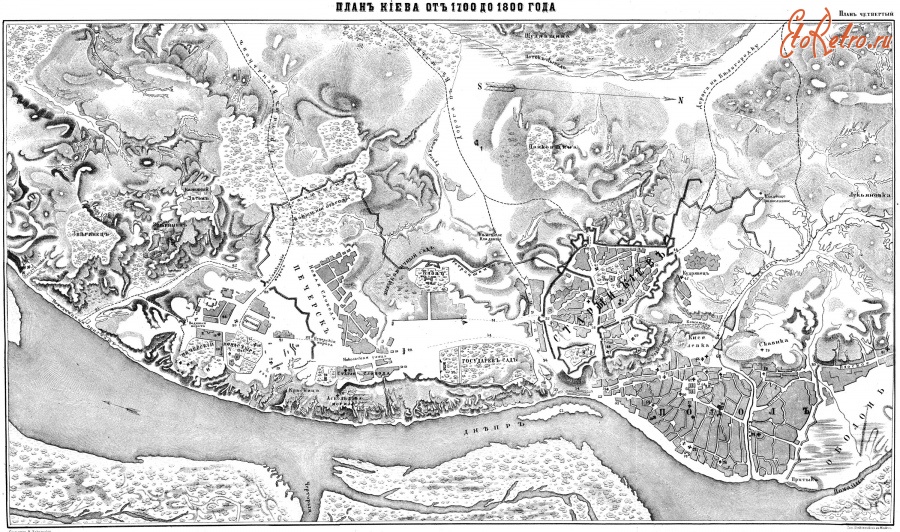 Киев - План города Киева 1700 года