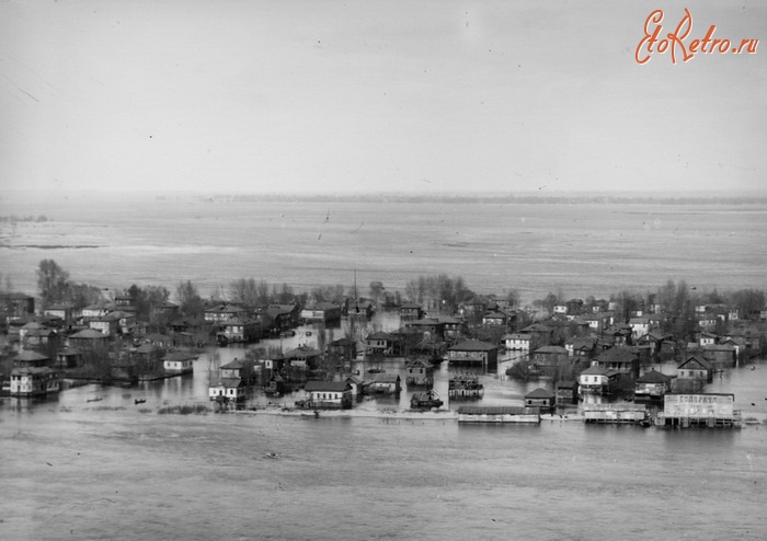 Киев - Київ. Залитий водою Труханів острів під час весняної повені 1929 року.
