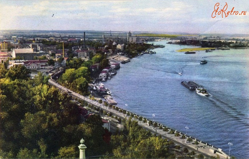 Киев - Киев. Вид на Подол и Днепр в 1959 г.