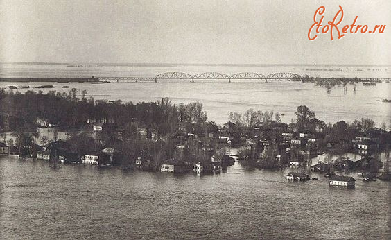 Киев - Повінь у Києві 1970 року. Вид на Труханів острів.