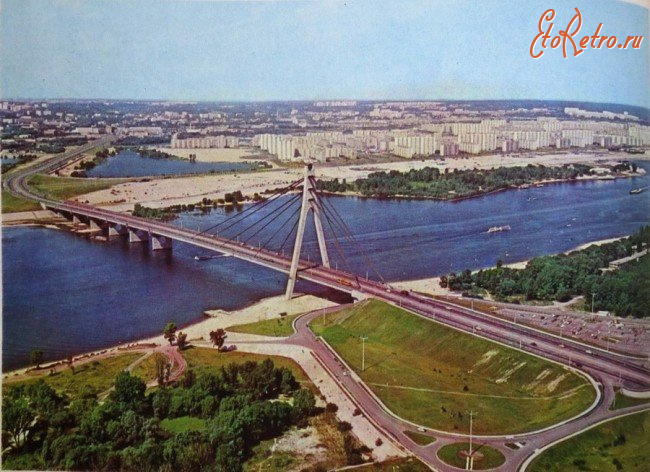 Киев - Київ.  Міст  та вид на Оболонь.