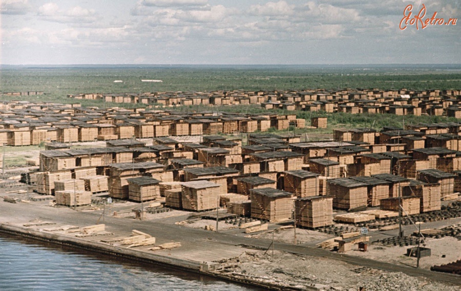 Архангельск - Архангельск 1958 г. на снимках Фридлянда. Лесобиржи