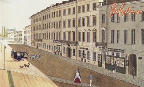 Львов - Львів. Вид на площу Фердинанда. Гравюра 1847 рік.