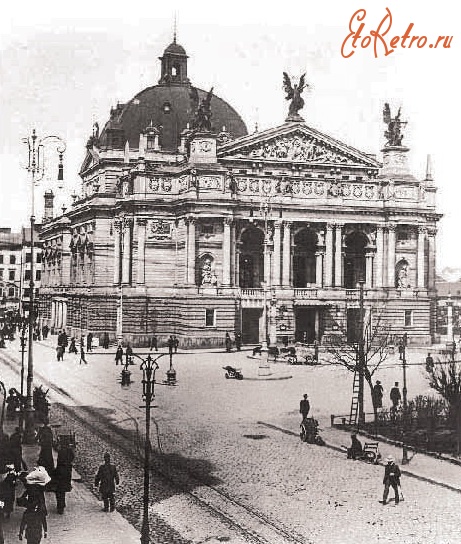 Львов - Львівська опера в 1908 році.