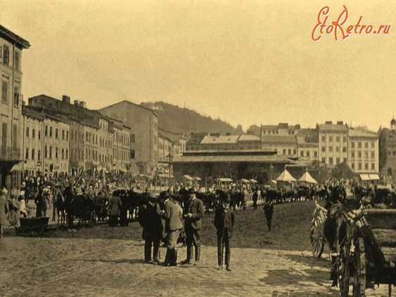 Львов - Львів.  Краківська площа. Фото 1904 року.